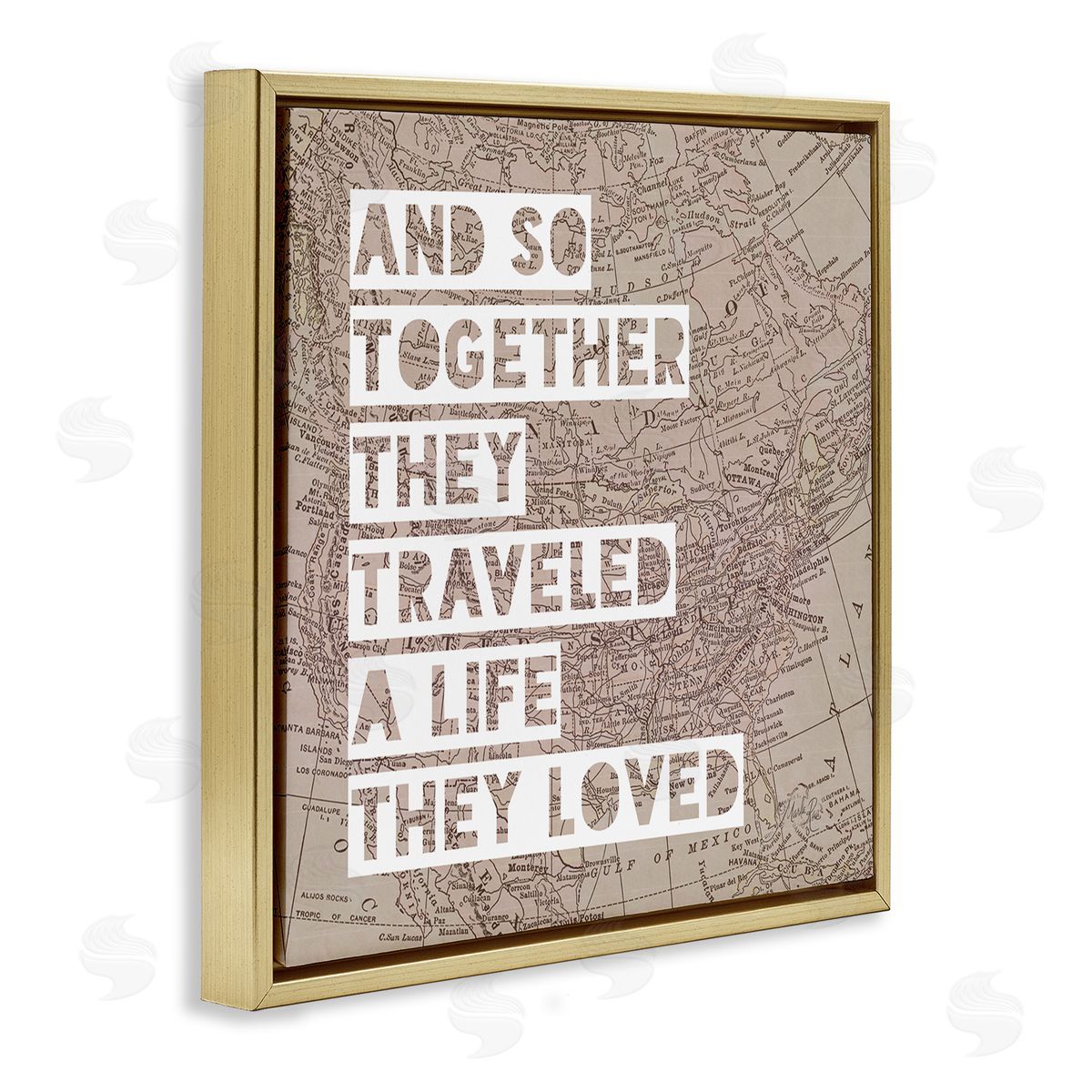 Marla Rae Together They Traveled Gold Floating Frame Canvas Wall Art Print