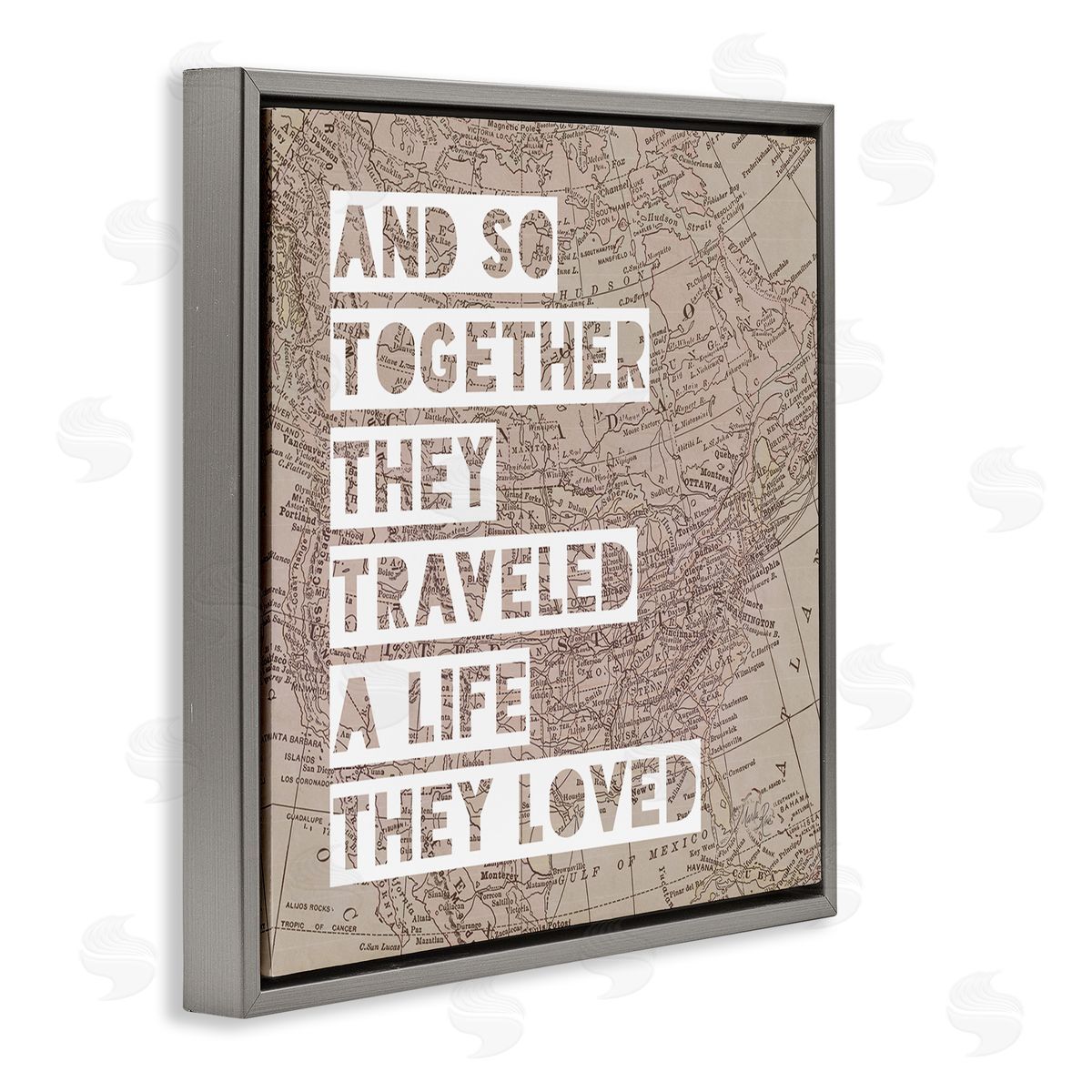 Marla Rae Together They Traveled Gray Floating Frame Canvas Wall Art Print