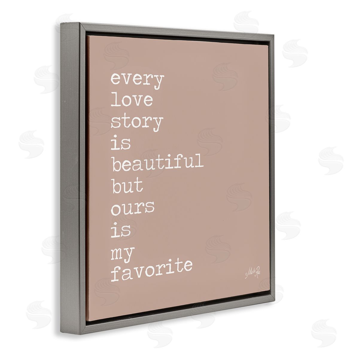 Marla Rae Favorite Love Story Gray Floating Frame Canvas Wall Art Print