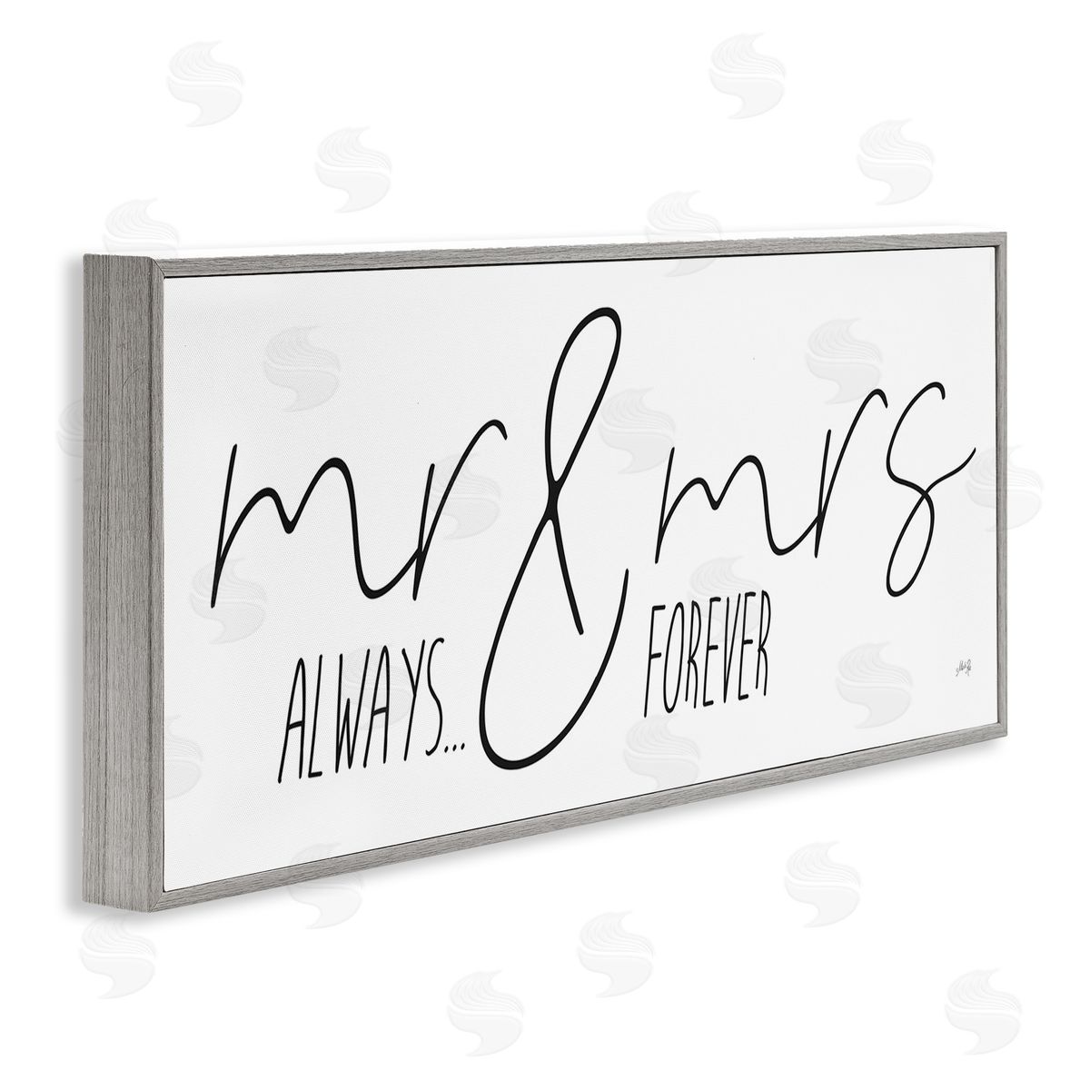 Romantic Always and Forever Grey Frame Print Wall Art, Home Decor by Marla Rae