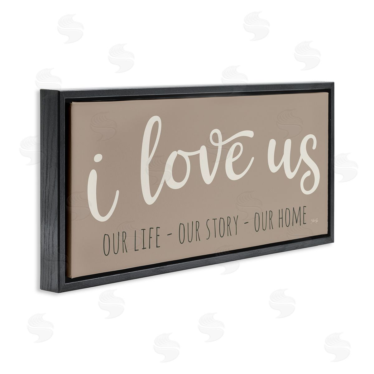 I Love Us Romantic Black Floating Frame Canvas Wall Art, Home Decor by Marla Rae