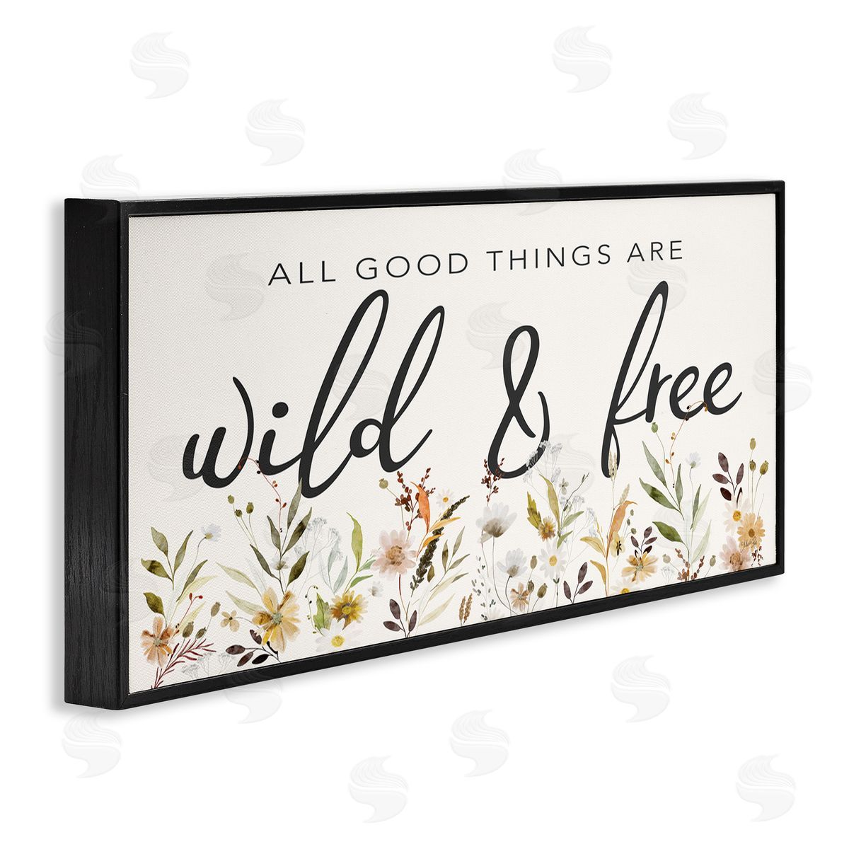 Wild and Free Sentiment Black Frame Print Wall Art, Home Decor by Marla Rae