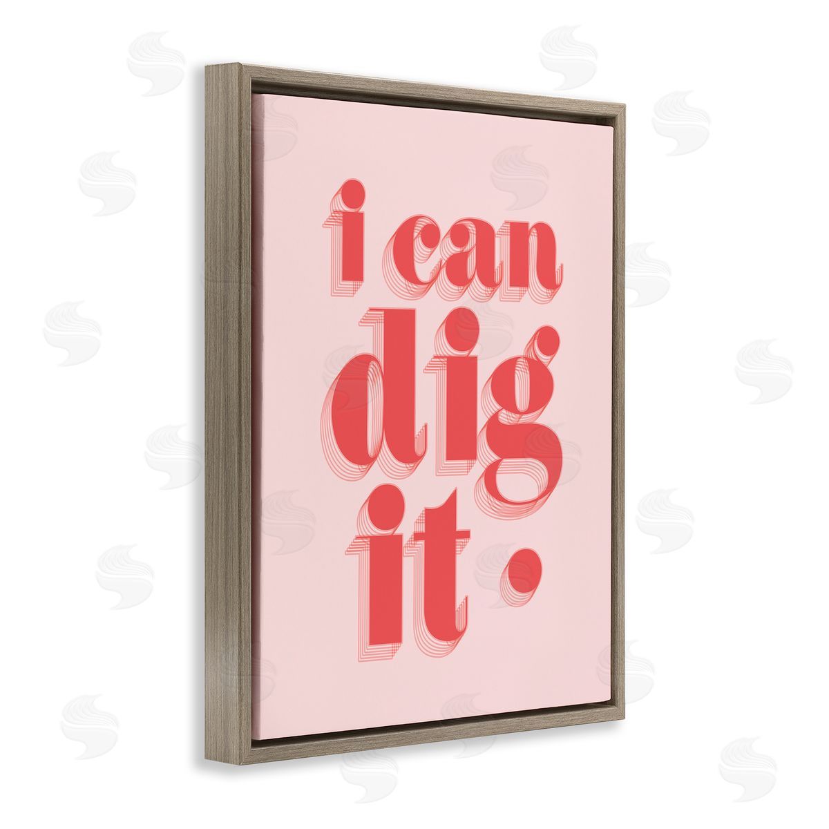 Stupell Studio I Can Dig It Phrase Brown Floating Frame Canvas Wall Art Print