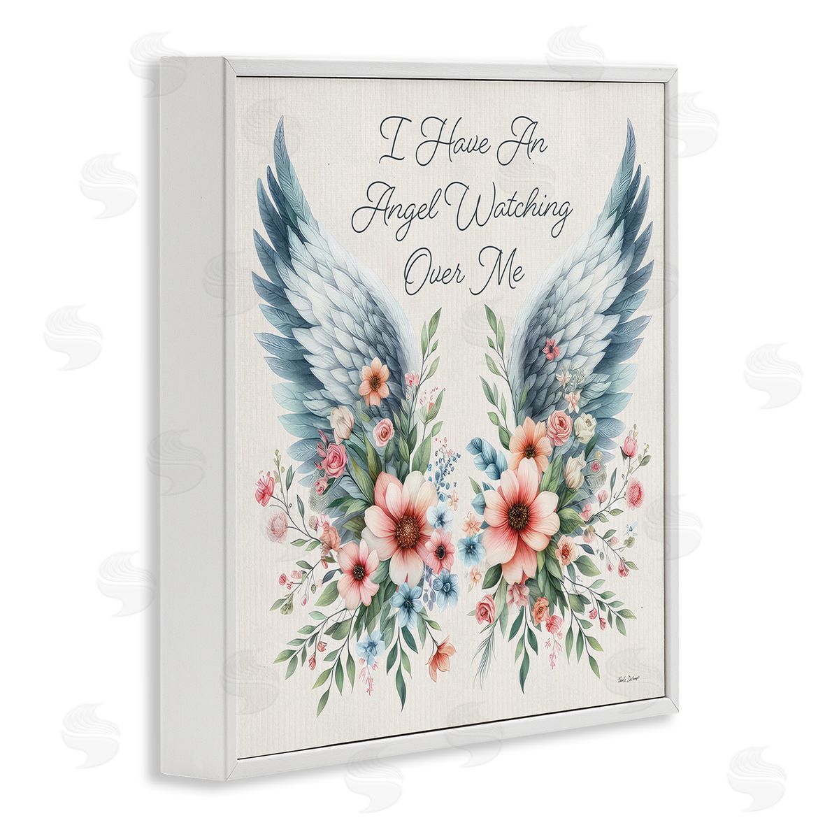 Nicole DeCamp Angel Watching Me White Framed Giclee Wall Art Print