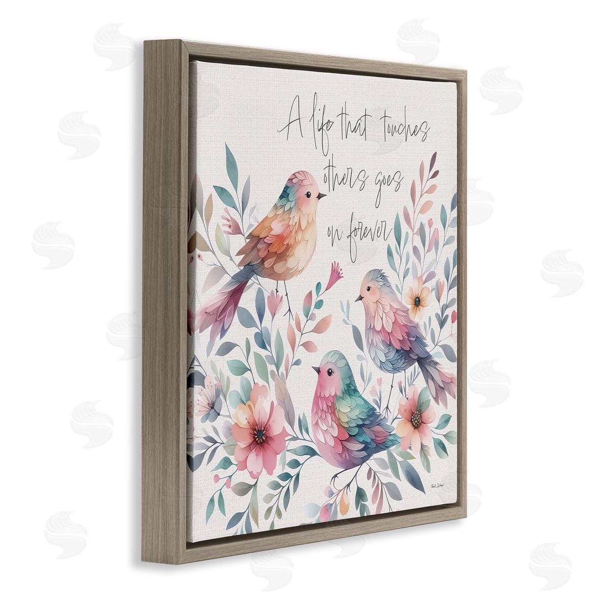 Nicole DeCamp Life That Touches Others Brown Floating Frame Canvas Wall Art Print