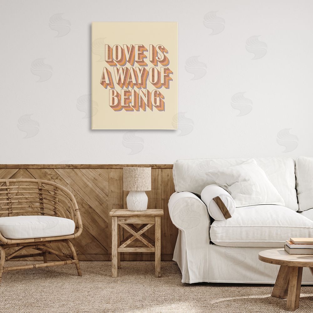Stupell Studio Sentimental Love Phrase Canvas Wall Art Print in Room