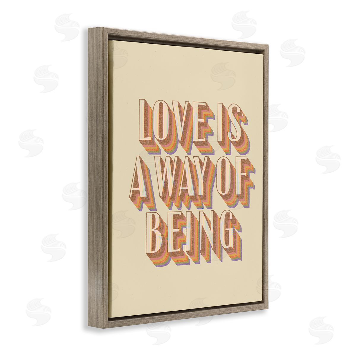 Stupell Studio Sentimental Love Phrase Brown Floating Frame Canvas Wall Art Print