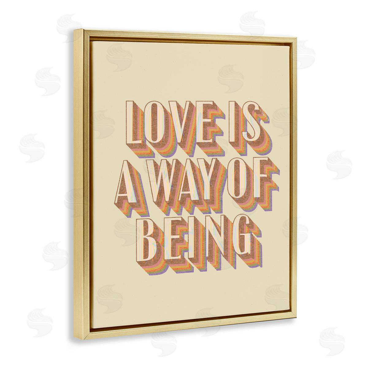 Stupell Studio Sentimental Love Phrase Gold Floating Frame Canvas Wall Art Print