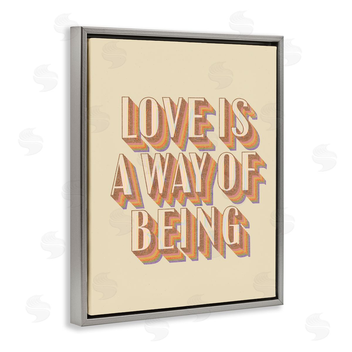Stupell Studio Sentimental Love Phrase Gray Floating Frame Canvas Wall Art Print