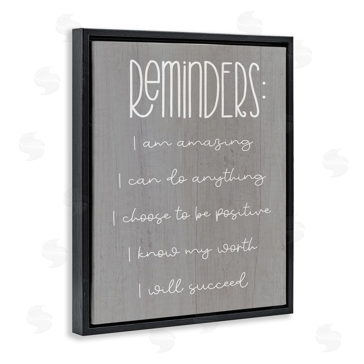 Stupell Studio Self Confidence Reminders Black Floating Frame Canvas Wall Art Print