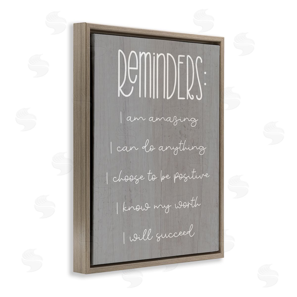 Stupell Studio Self Confidence Reminders Brown Floating Frame Canvas Wall Art Print