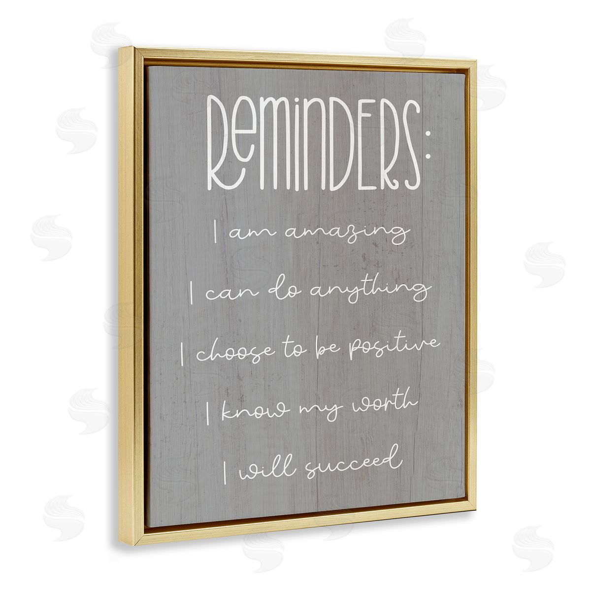 Stupell Studio Self Confidence Reminders Gold Floating Frame Canvas Wall Art Print