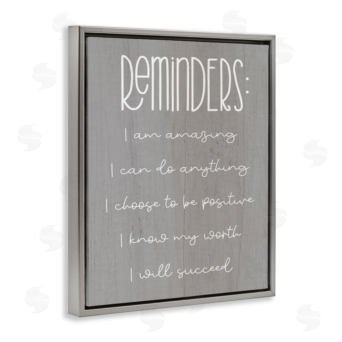 Stupell Studio Self Confidence Reminders Gray Floating Frame Canvas Wall Art Print