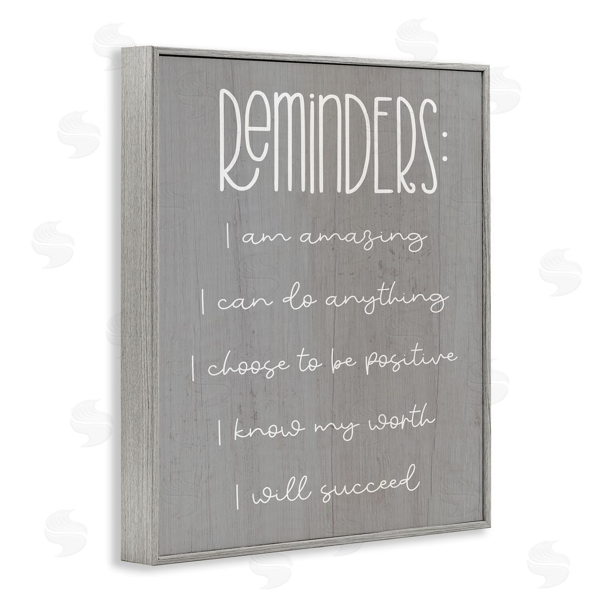 Stupell Studio Self Confidence Reminders Gray Framed Giclee Wall Art Print