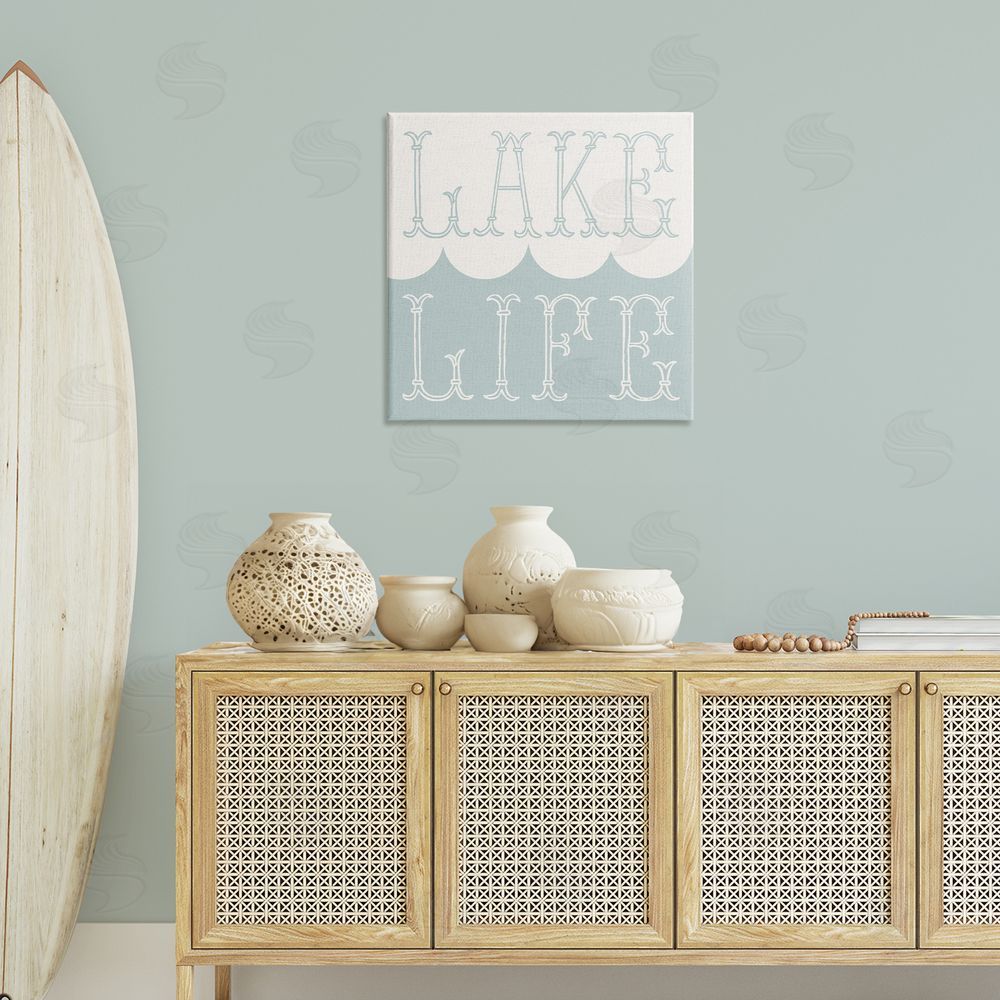 Stupell Studio Lake Life with Wave Canvas Wall Art Print in Room