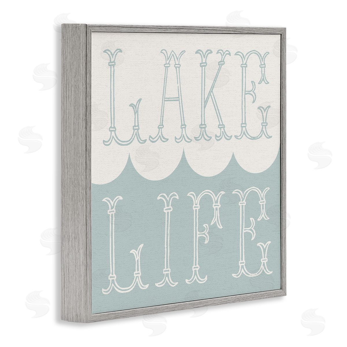 Stupell Studio Lake Life with Wave Gray Framed Giclee Wall Art Print