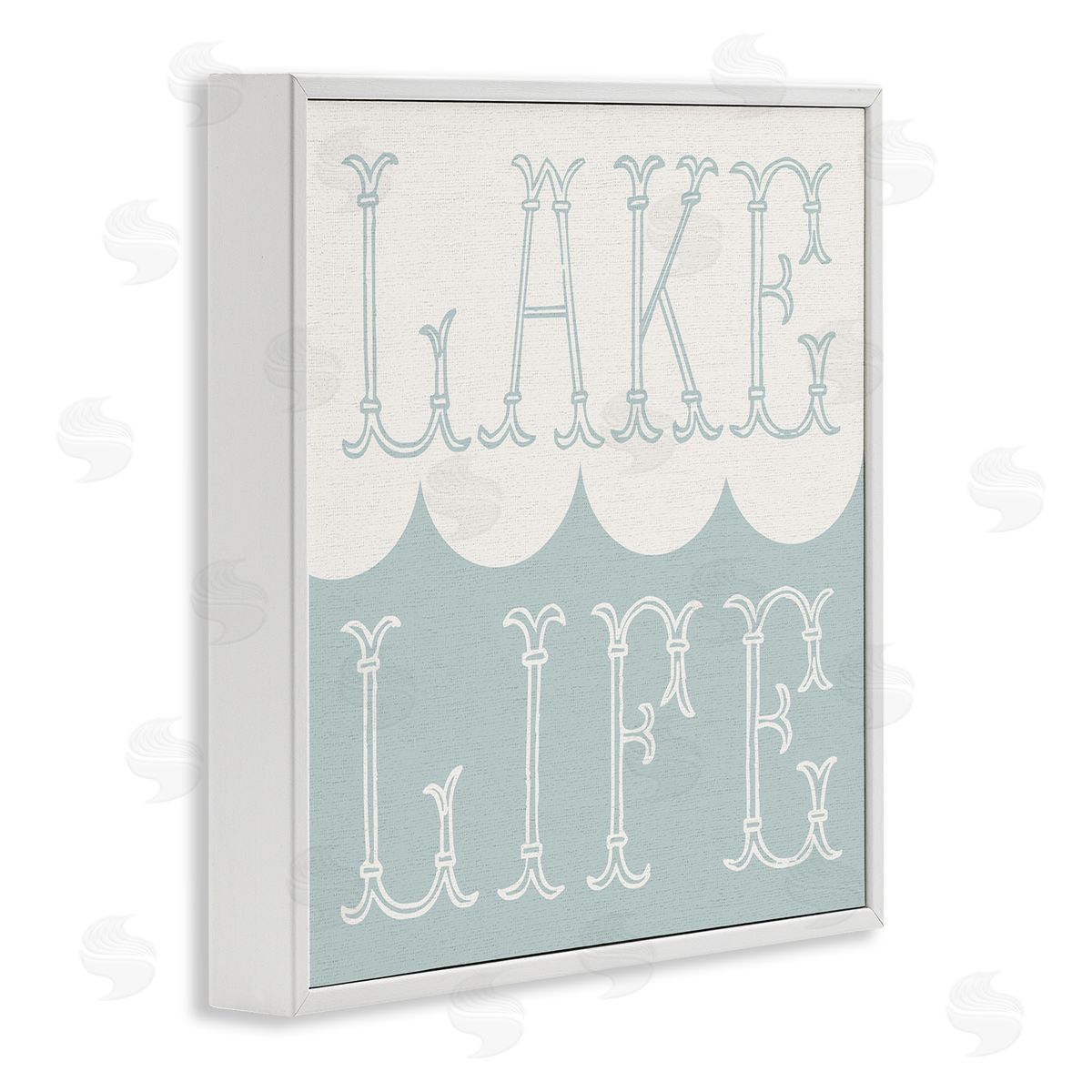 Stupell Studio Lake Life with Wave White Framed Giclee Wall Art Print
