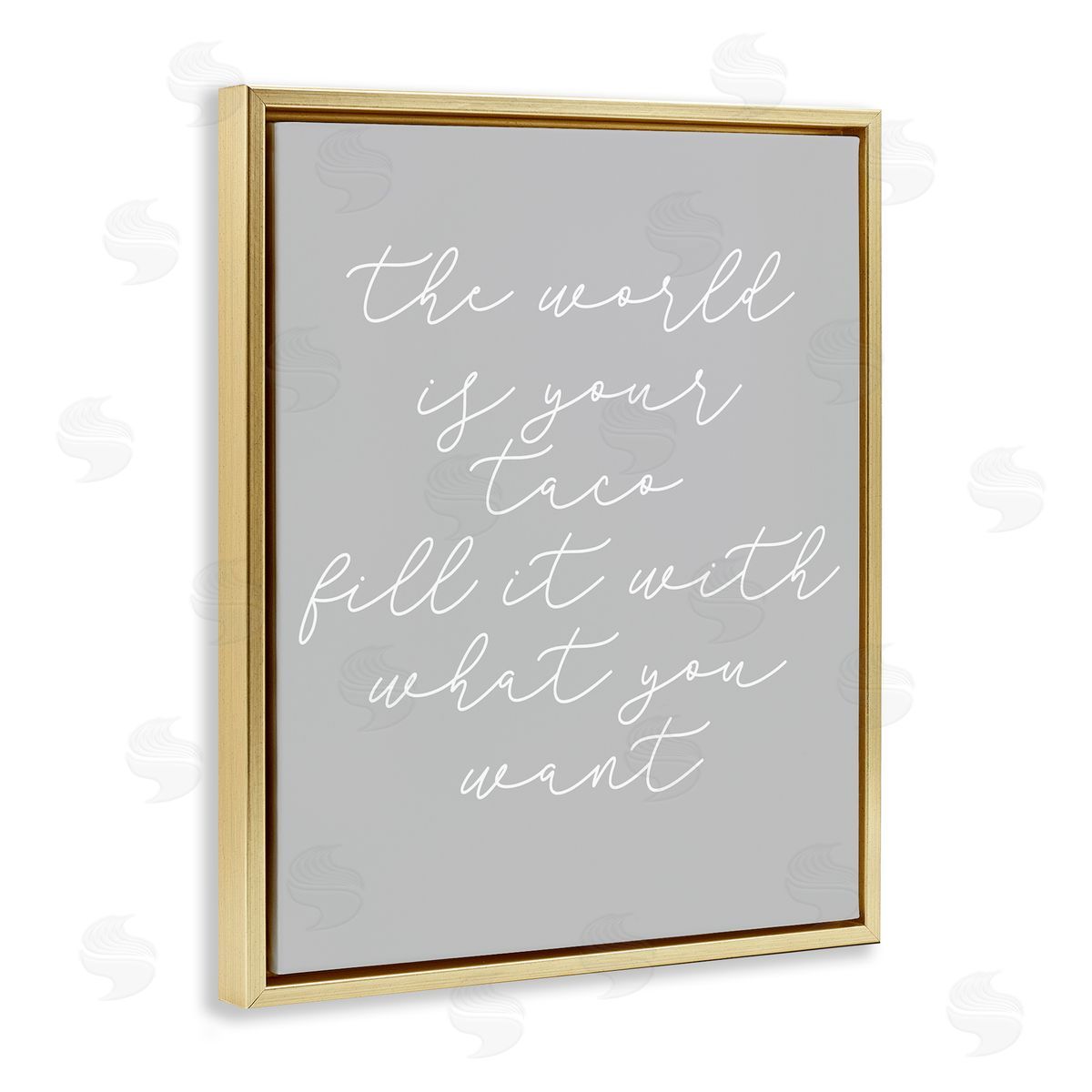 Stupell Studio World Is Your Taco Gold Floating Frame Canvas Wall Art Print