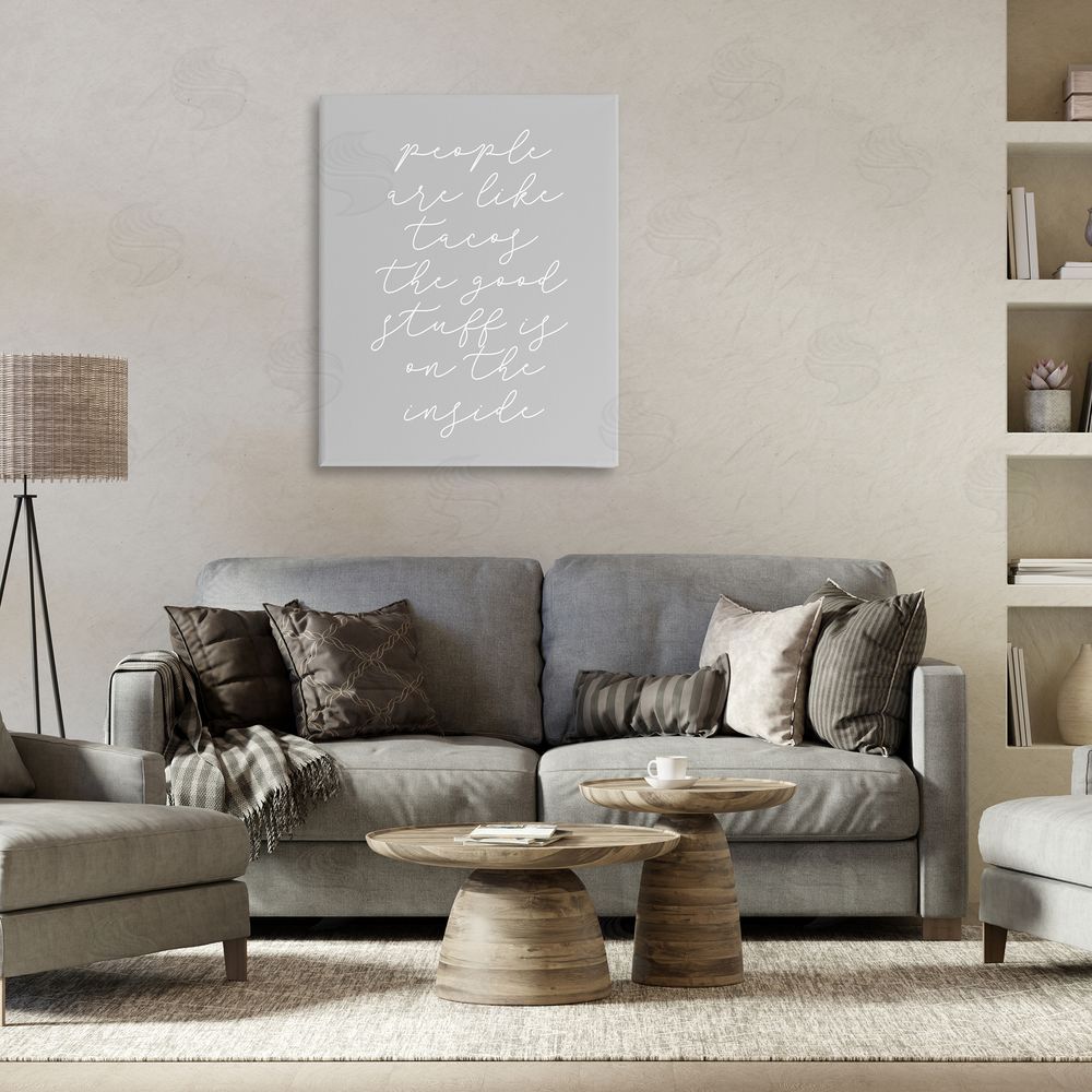 Stupell Studio People Like Tacos Canvas Wall Art Print in Room