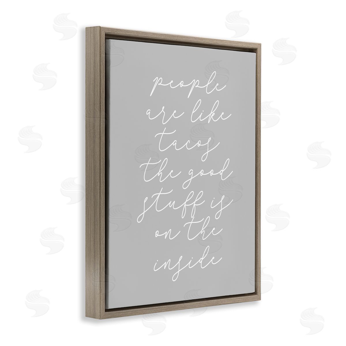 Stupell Studio People Like Tacos Brown Floating Frame Canvas Wall Art Print