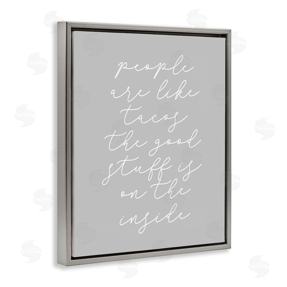 Stupell Studio People Like Tacos Gray Floating Frame Canvas Wall Art Print