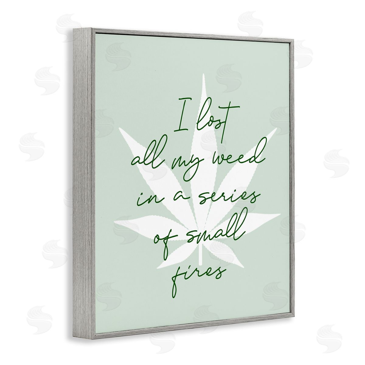 Stupell Studio Funny Weed Saying Gray Framed Giclee Wall Art Print
