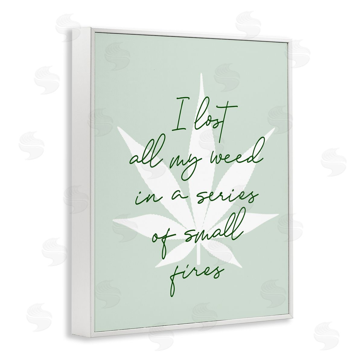 Stupell Studio Funny Weed Saying White Framed Giclee Wall Art Print