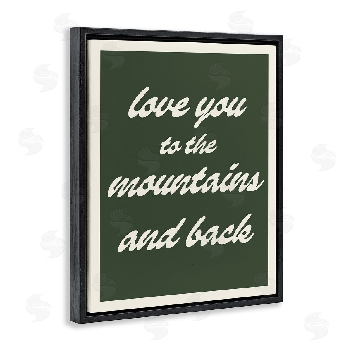 Stupell Studio Love Mountains & Back Black Floating Frame Canvas Wall Art Print
