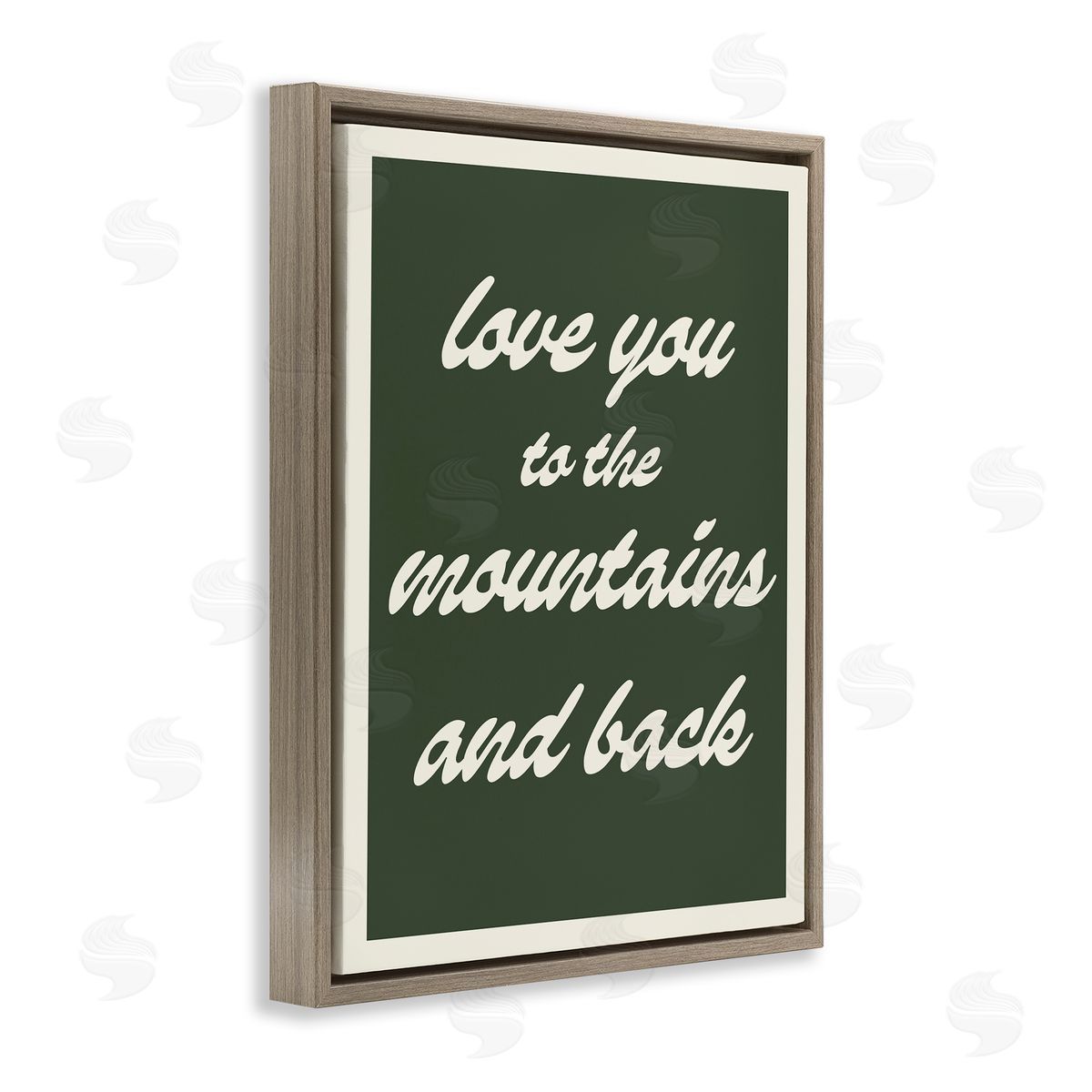 Stupell Studio Love Mountains & Back Brown Floating Frame Canvas Wall Art Print