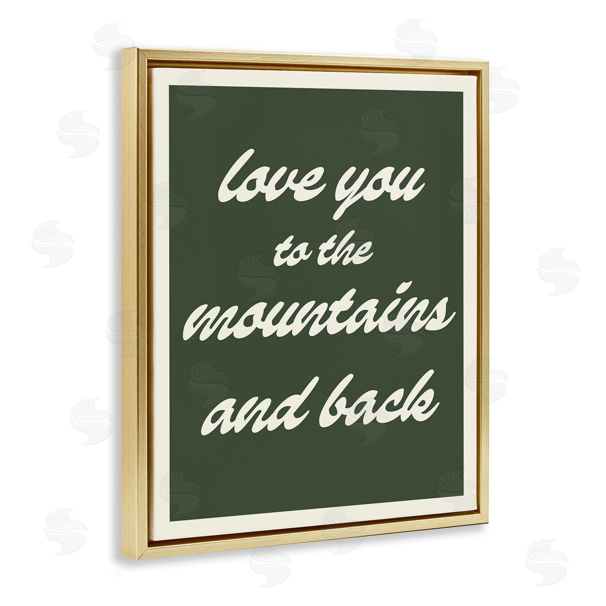 Stupell Studio Love Mountains & Back Gold Floating Frame Canvas Wall Art Print