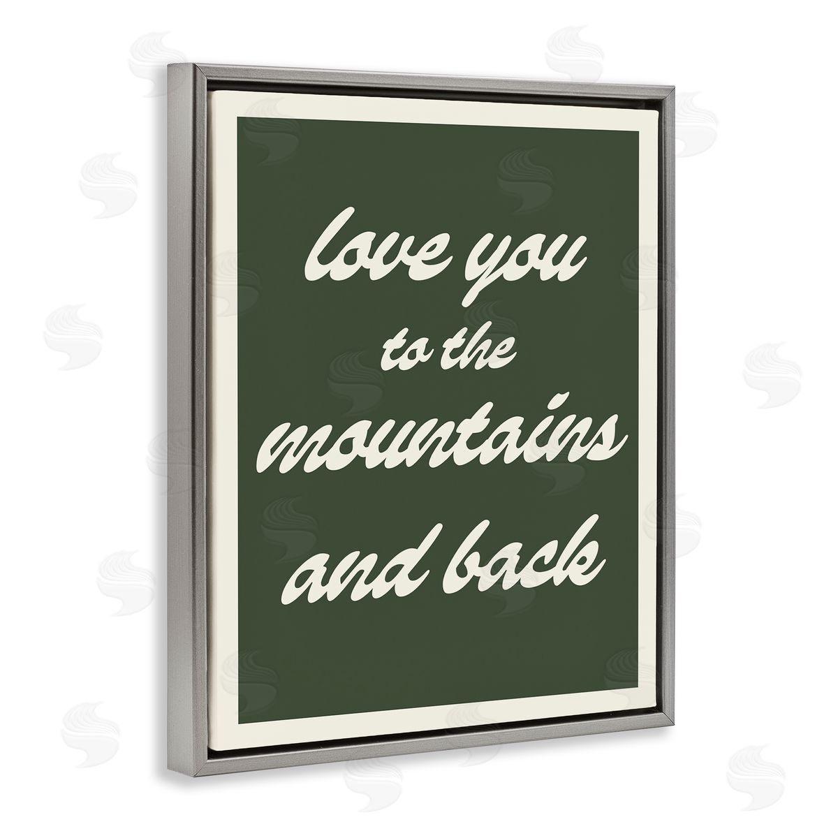 Stupell Studio Love Mountains & Back Gray Floating Frame Canvas Wall Art Print