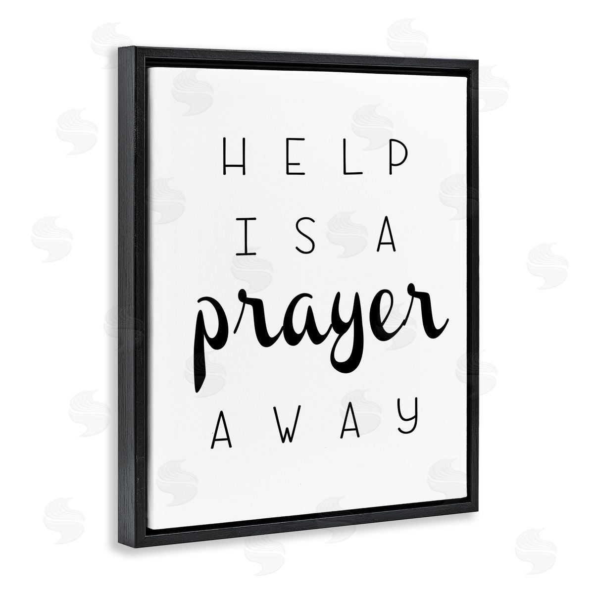 Ashley Calhoun A Prayer Away Sentiment Black Floating Frame Canvas Wall Art Print
