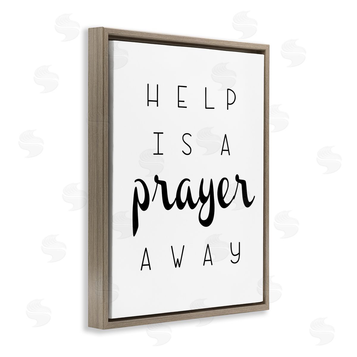 Ashley Calhoun A Prayer Away Sentiment Brown Floating Frame Canvas Wall Art Print