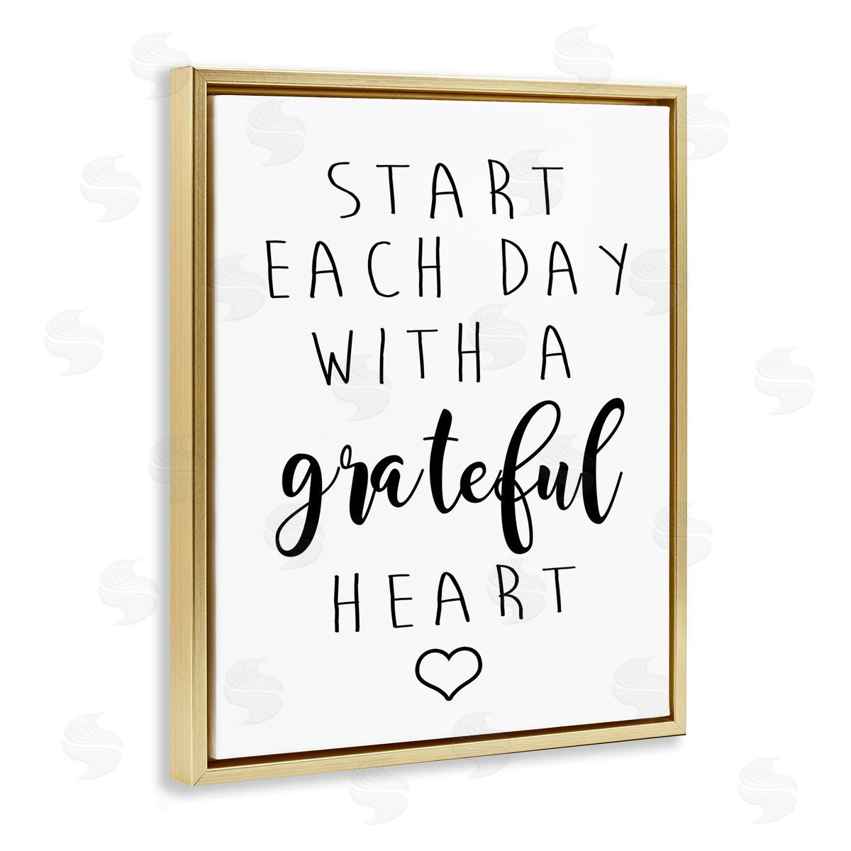 Ashley Calhoun Grateful Heart Sentiment Gold Floating Frame Canvas Wall Art Print