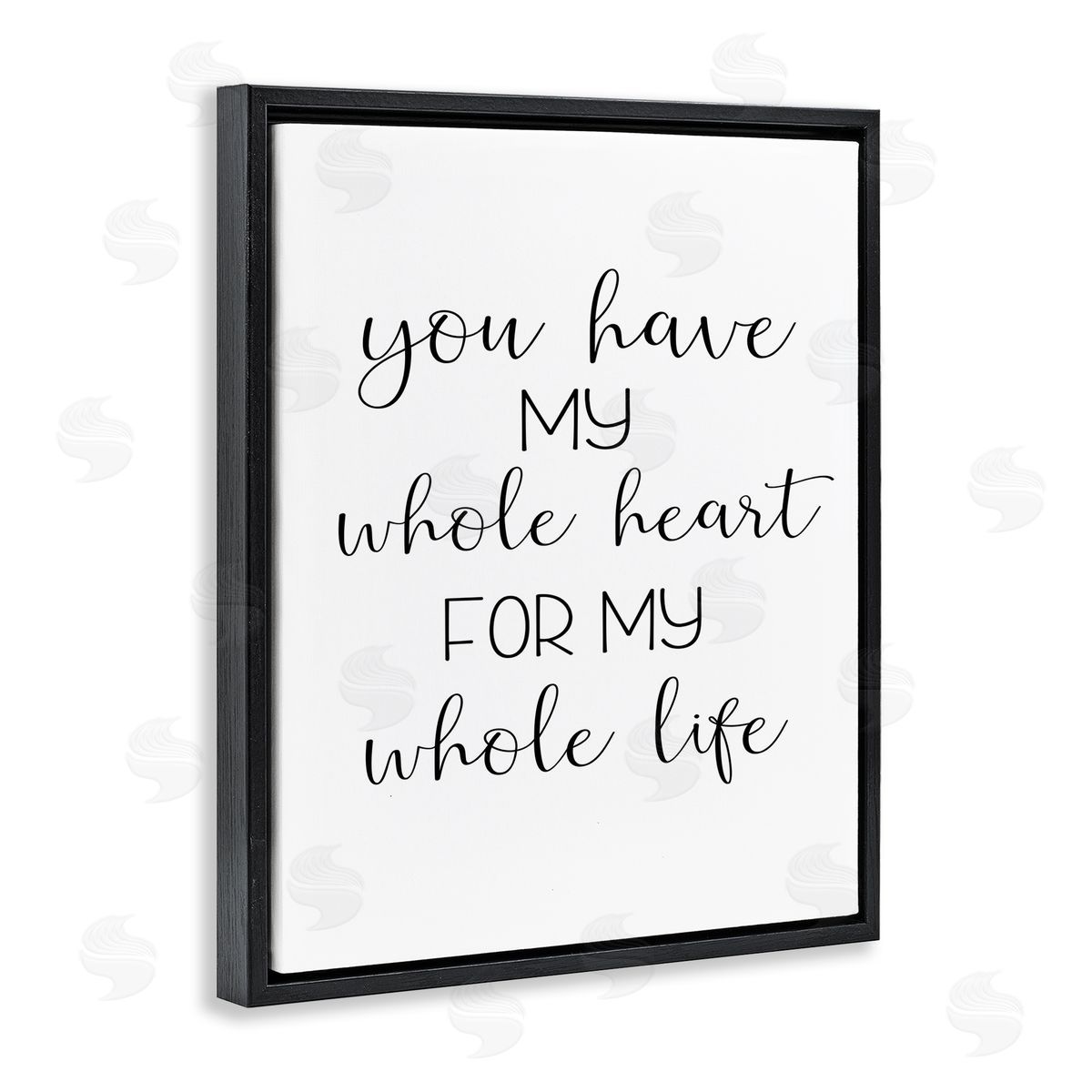 Ashley Calhoun Whole Heart For Life Black Floating Frame Canvas Wall Art Print
