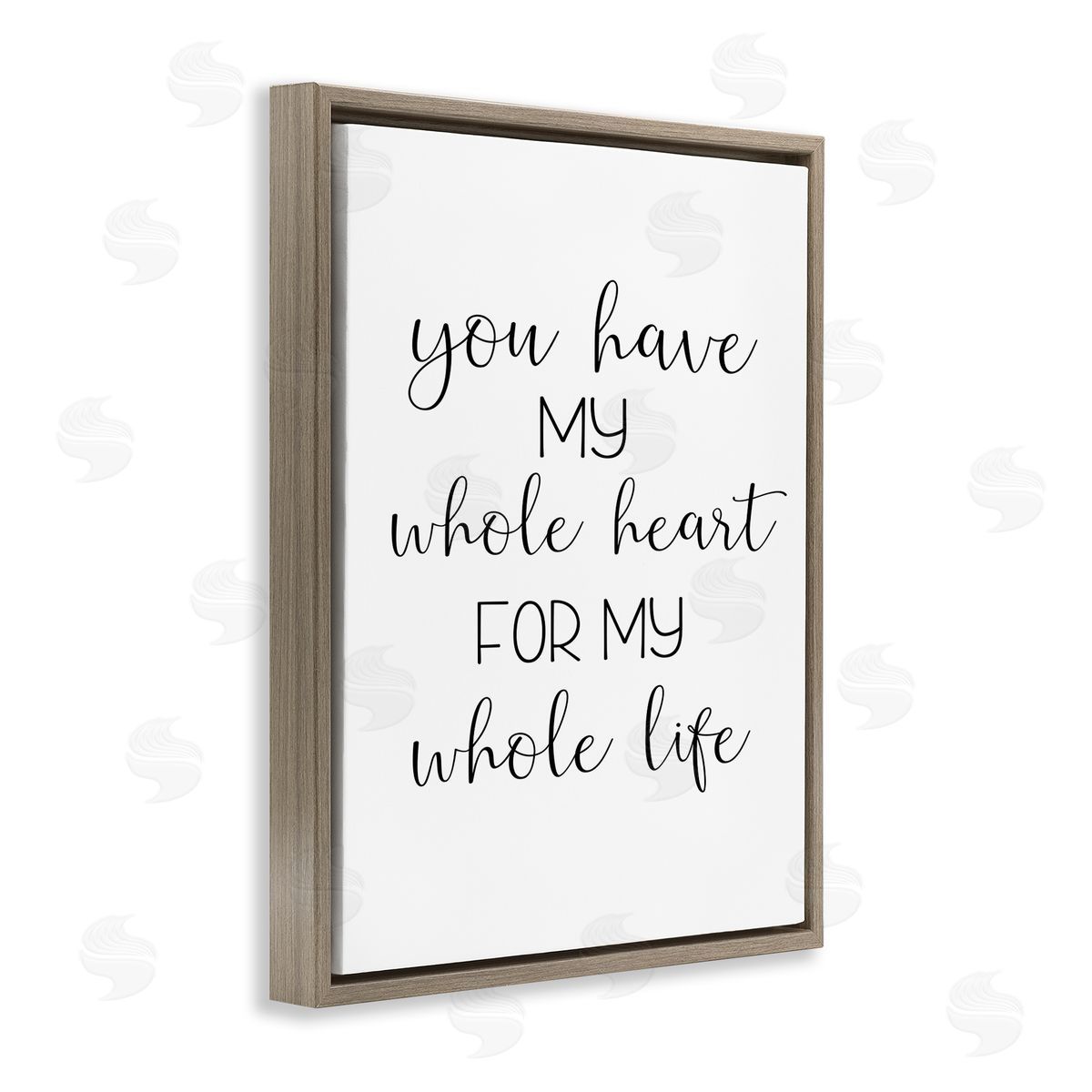 Ashley Calhoun Whole Heart For Life Brown Floating Frame Canvas Wall Art Print