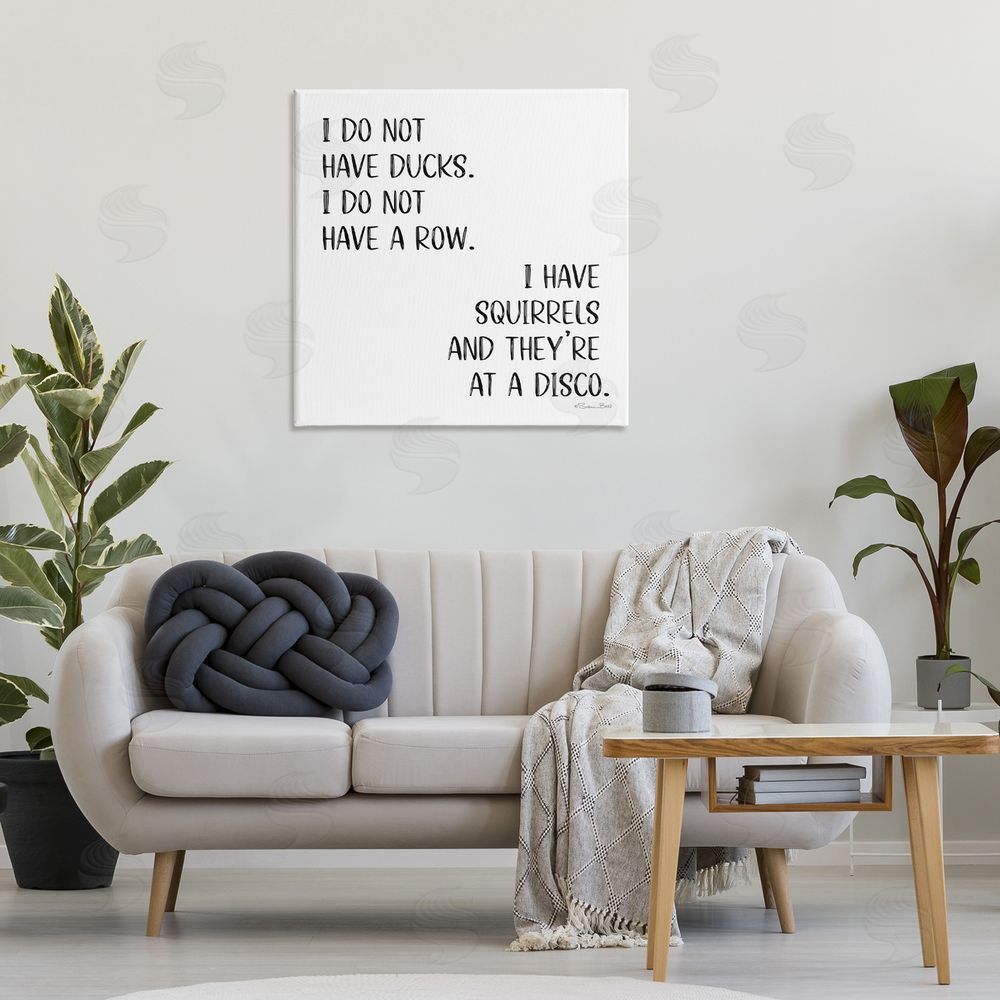Susan Ball Sassy Squirrels At Disco Canvas Wall Art Print in Room
