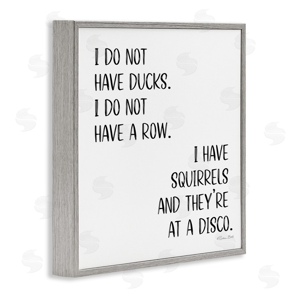 Susan Ball Sassy Squirrels At Disco Gray Framed Giclee Wall Art Print