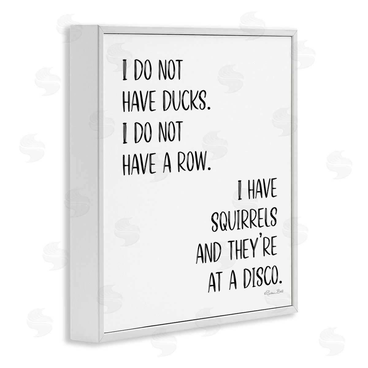 Susan Ball Sassy Squirrels At Disco White Framed Giclee Wall Art Print