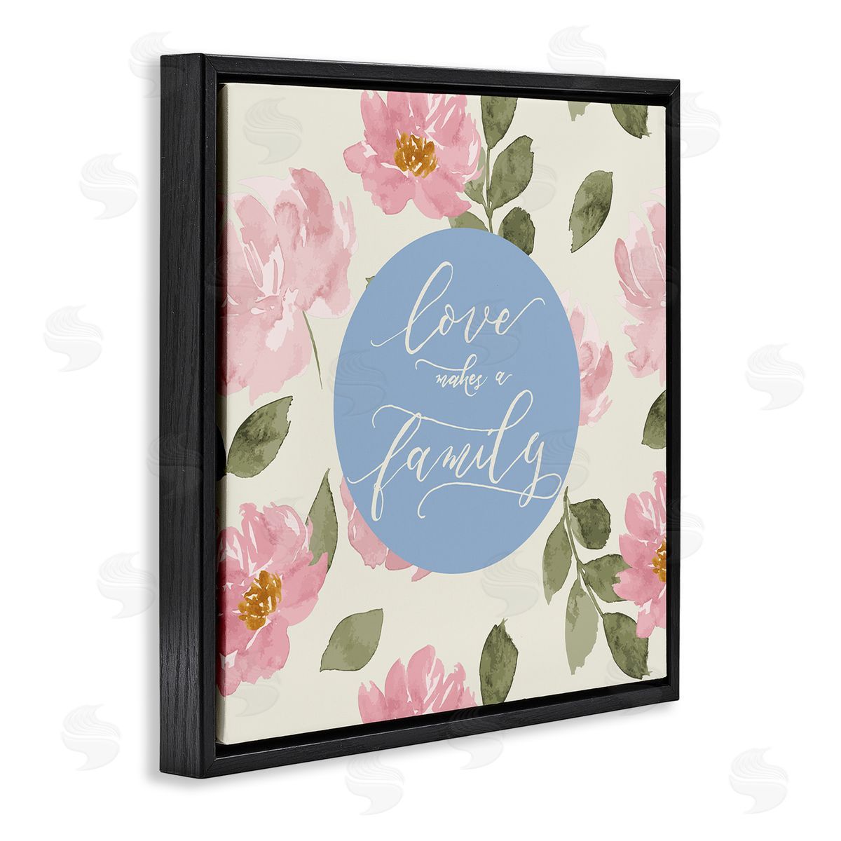 Lucille Price Love Makes Family Black Floating Frame Canvas Wall Art Print