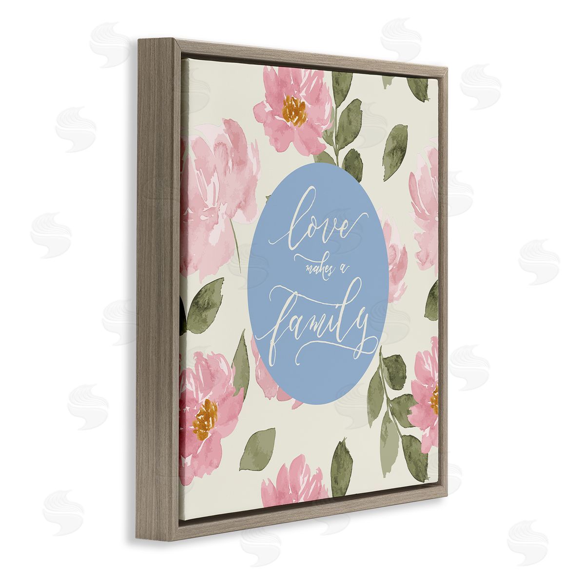 Lucille Price Love Makes Family Brown Floating Frame Canvas Wall Art Print