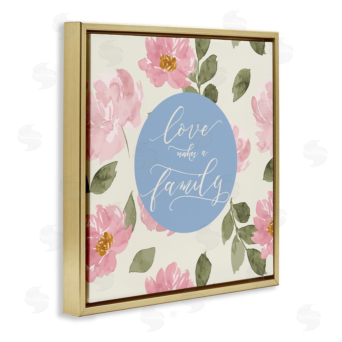 Lucille Price Love Makes Family Gold Floating Frame Canvas Wall Art Print
