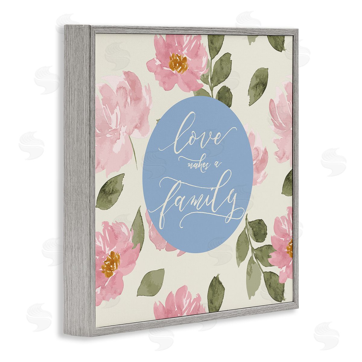 Lucille Price Love Makes Family Gray Framed Giclee Wall Art Print