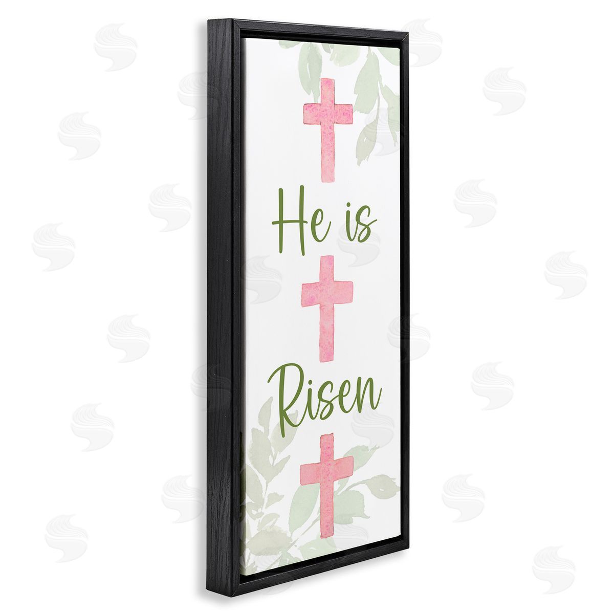 He Is Risen Proverb Black Floating Frame Canvas Wall Art, Home Decor by Lanie Loreth