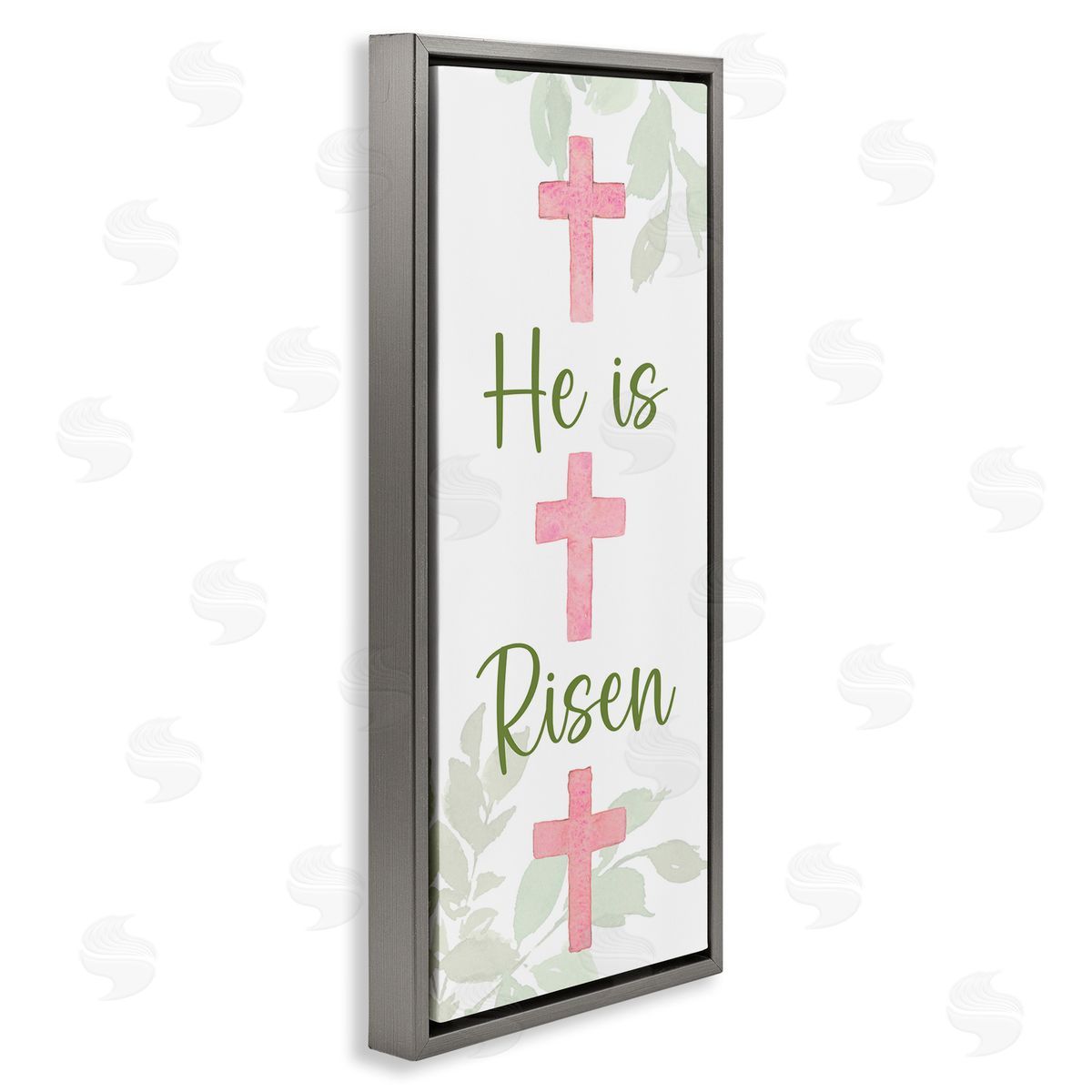 He Is Risen Proverb Grey Floating Frame Canvas Wall Art, Home Decor by Lanie Loreth