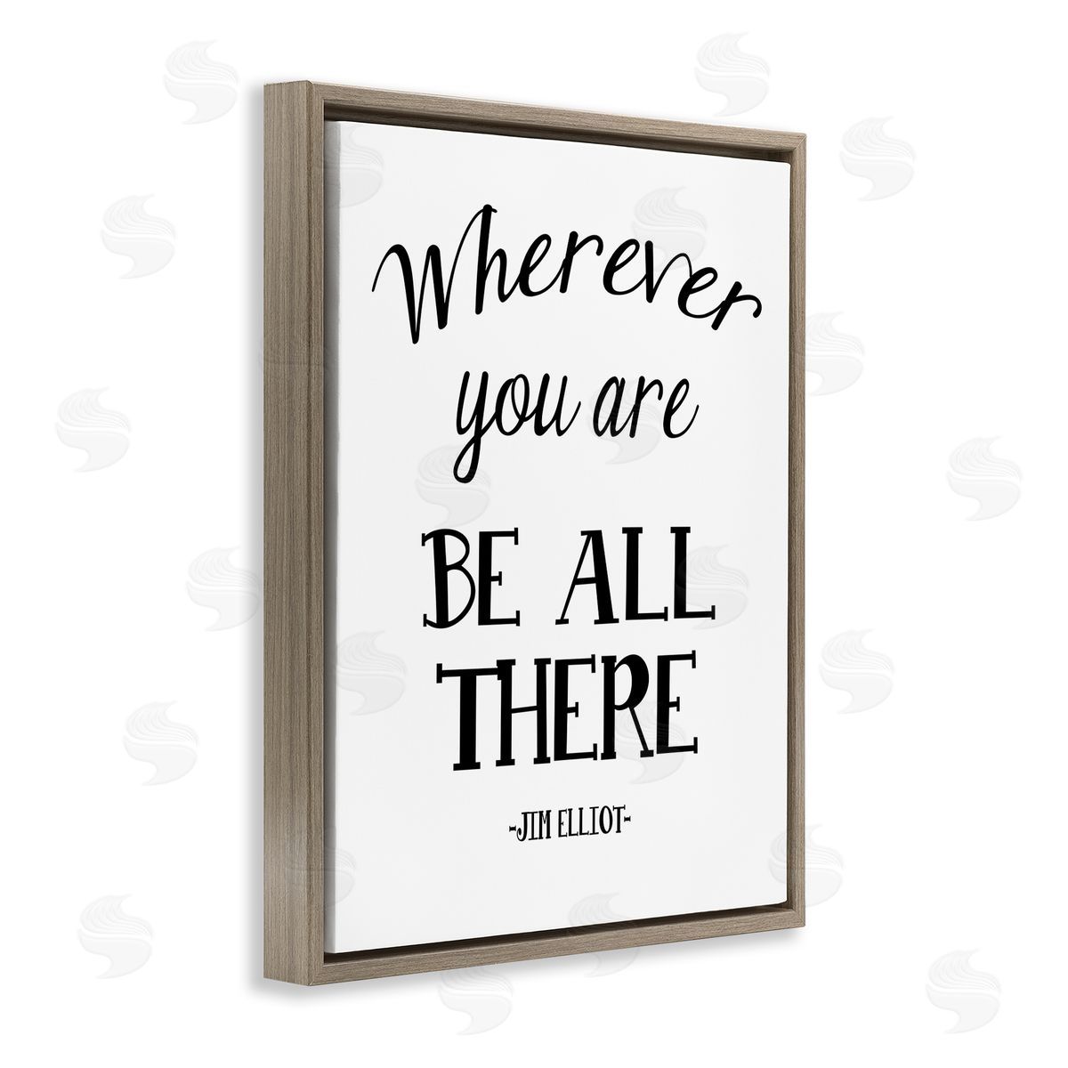 Ashley Calhoun Be All There Sentiment Brown Floating Frame Canvas Wall Art Print