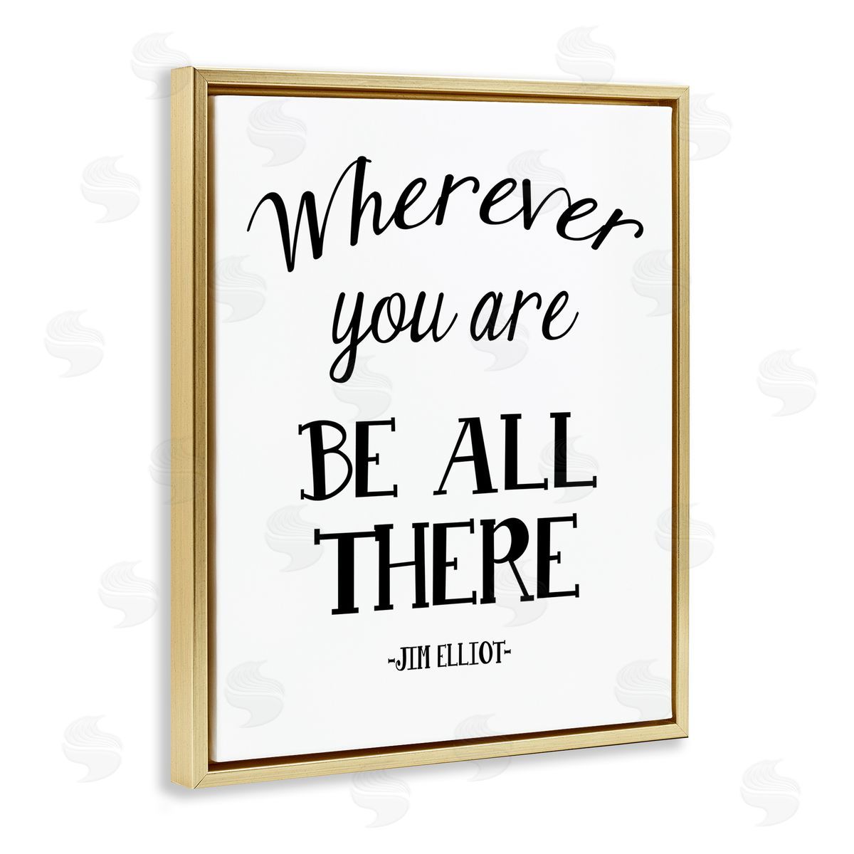 Ashley Calhoun Be All There Sentiment Gold Floating Frame Canvas Wall Art Print