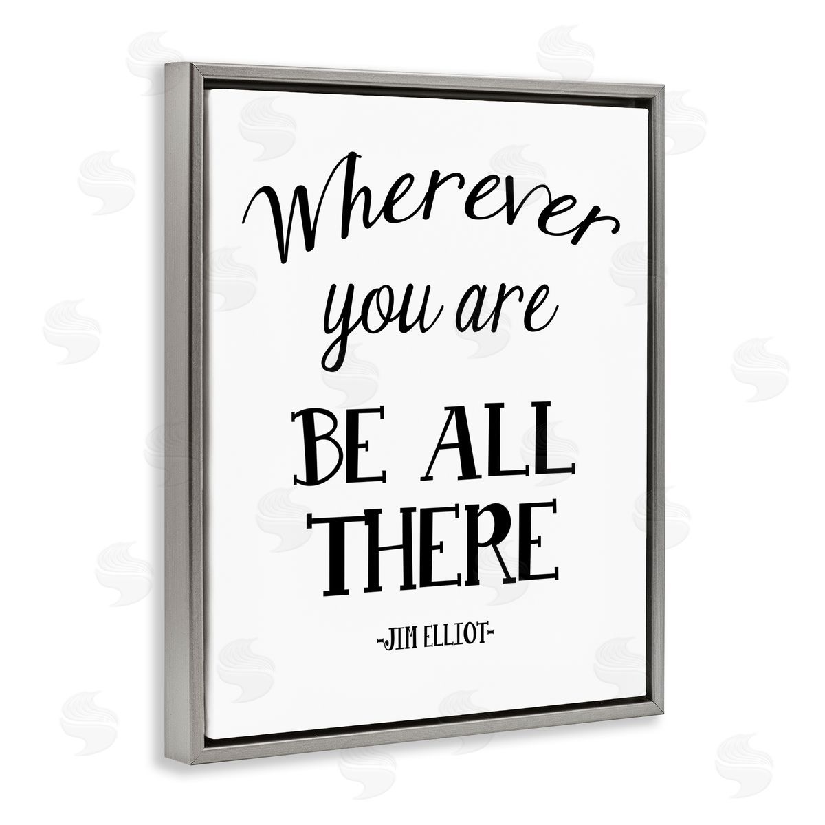 Ashley Calhoun Be All There Sentiment Gray Floating Frame Canvas Wall Art Print