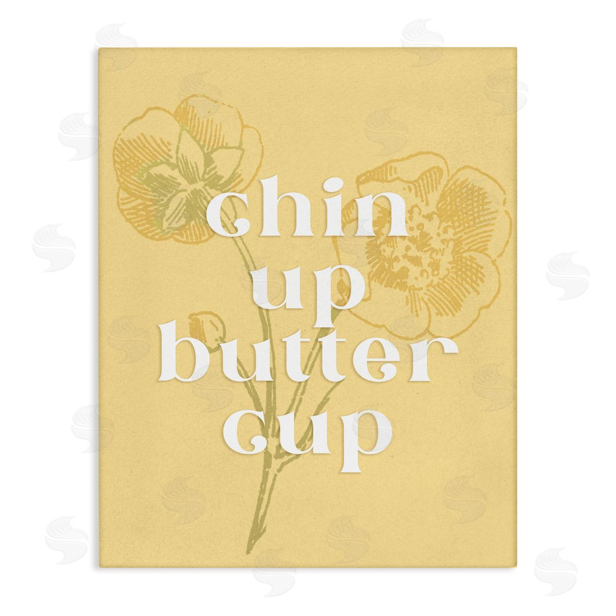 Ziwei Li Floral Chin Up Phrase Canvas Wall Art Print