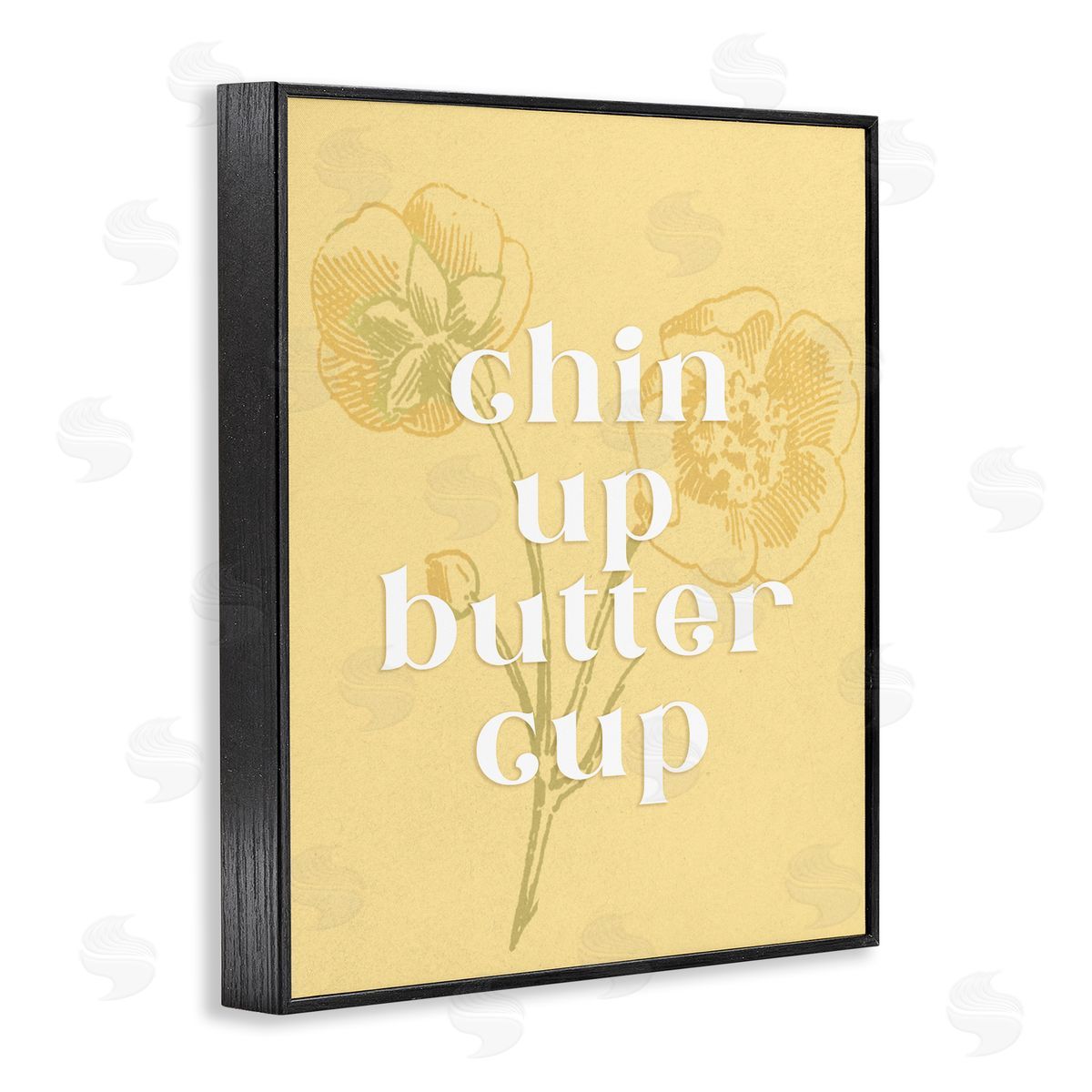 Ziwei Li Floral Chin Up Phrase Black Framed Giclee Wall Art Print